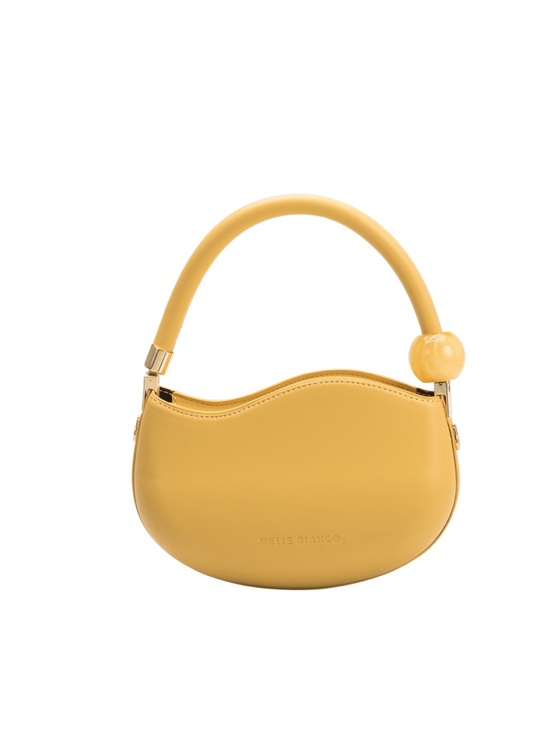 Melie Bianco Handbags - Melie Bianco Mustard Yellow Sculpted Top-Handle Mini Bag
